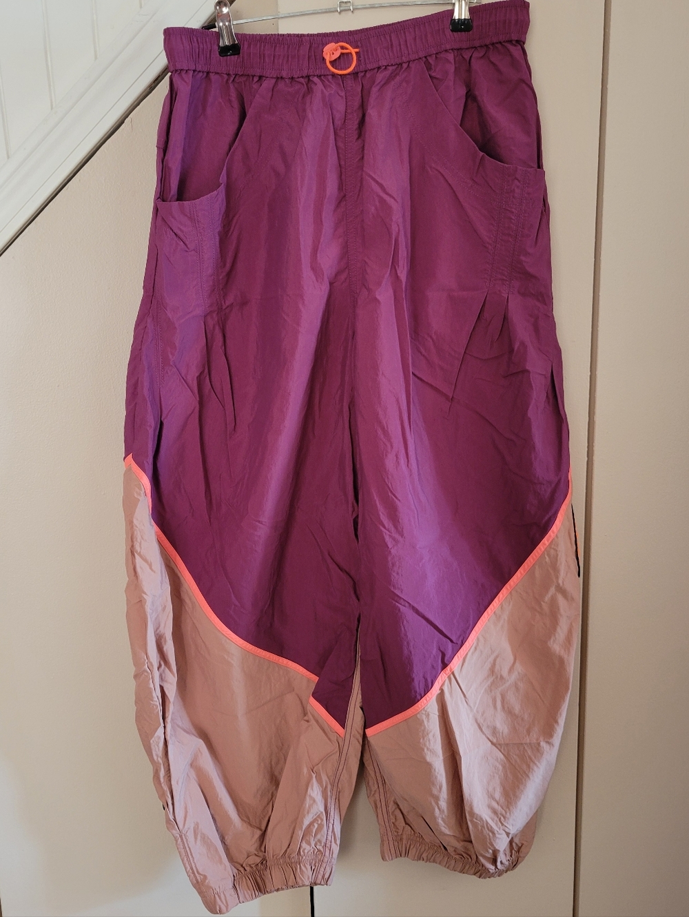 Free People FP Movement Freeflow Pants Size Med Mulberry Combo Pink - Picture 3 of 9
